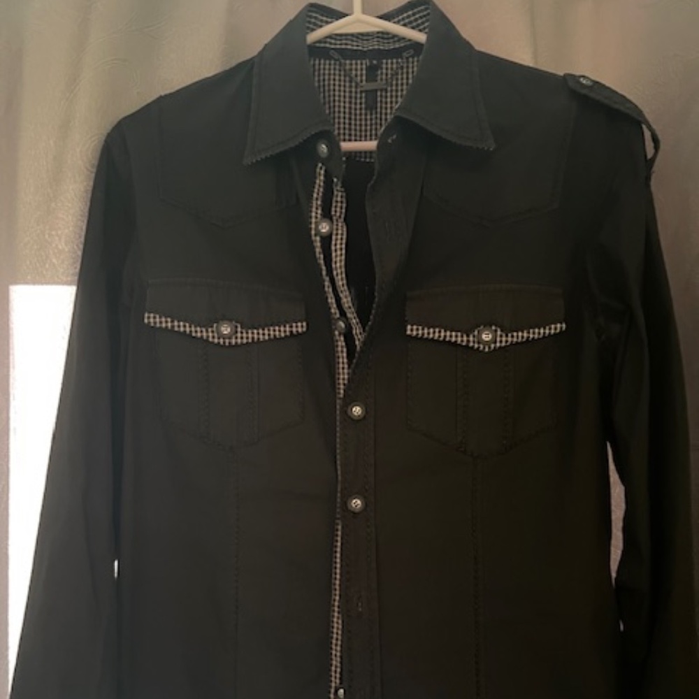 LA black button down shirt